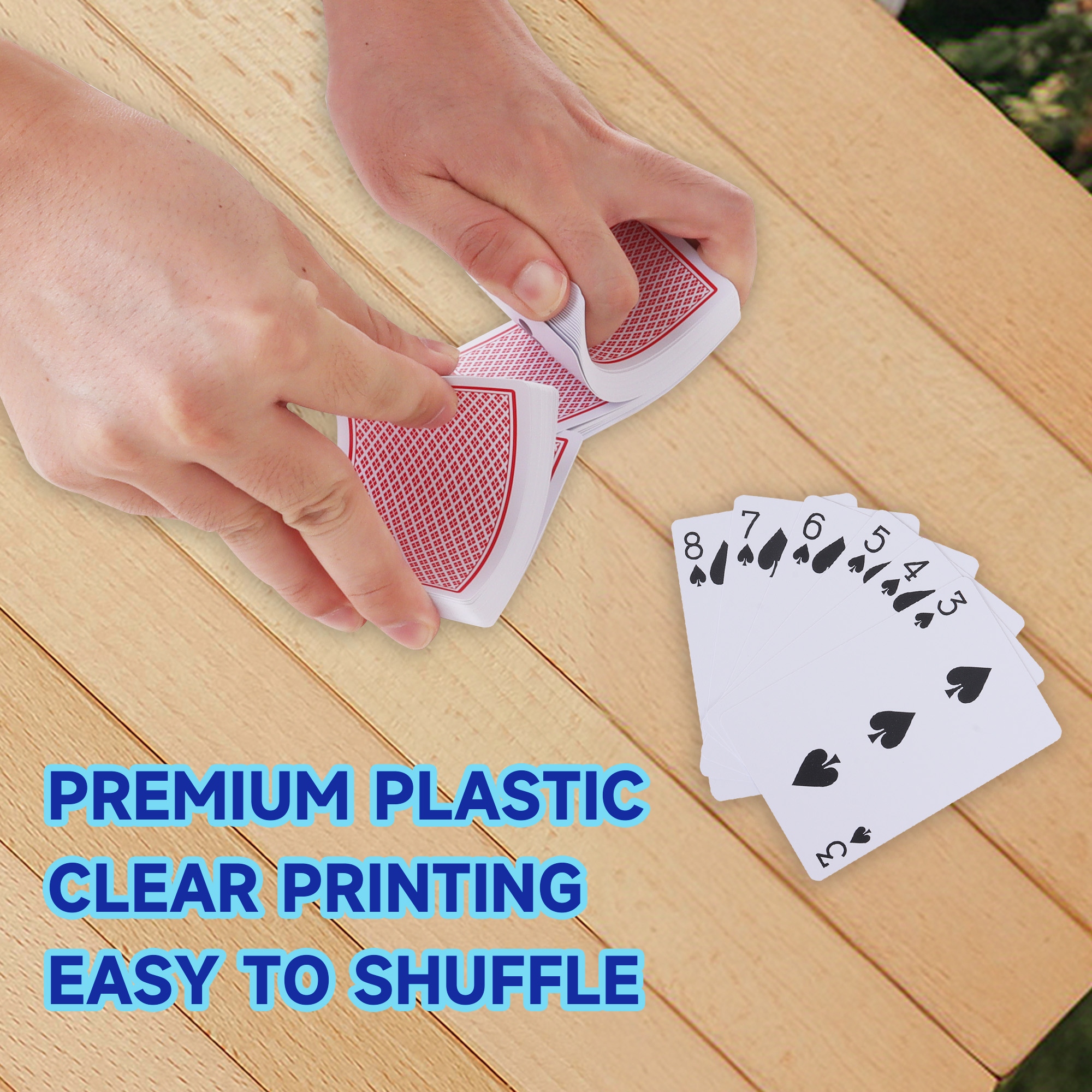 GSE 100% Waterproof Plastic Playing Cards, Bridge Size - Standard